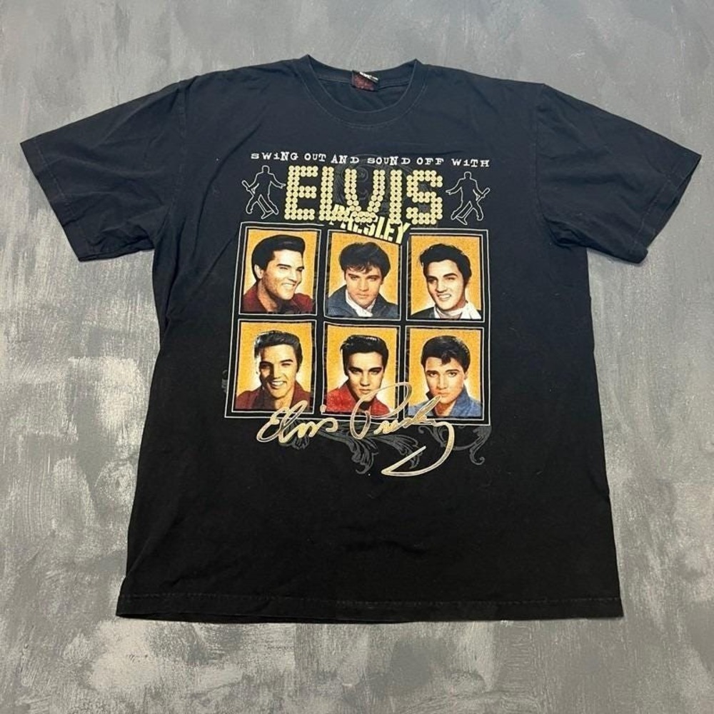 Vintage Elvis Presley Shirt Mens XXL Black 2000s Y2K
